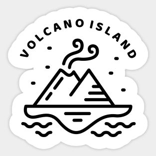 Volcano Island Sticker